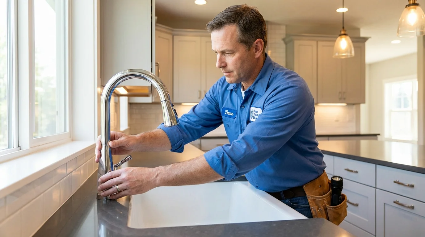 Kitchen faucet installation by Johns Plumbing LLC in Monroe